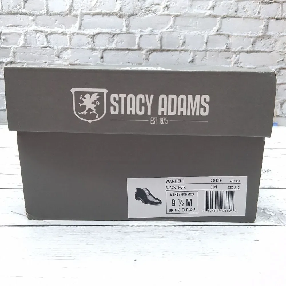 Stacy Adams Wardell Wing tip Lace-Up Oxford Mens Size 9.5 M Square Toe 20139